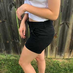 American Eagle midi stretch black shorts